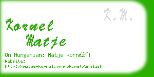 kornel matje business card